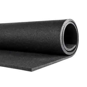 Rubber Flooring for Sports, Gyms, Studios, Halls - black, 6 mm (1,25x10 m)