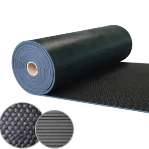 Rubber Flooring with Textile Insert - black, 12 mm (2,45x33 m)