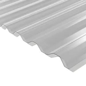 Trapezoidal polycarbonate sheet GR 76/16 Clear – UV-protected 1064 mm