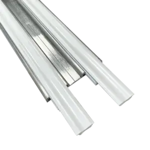 Aluminium clamping profile double - for film, silver