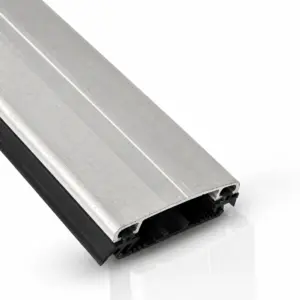 Aluminium clamping profile - with rubber gaskets, silver