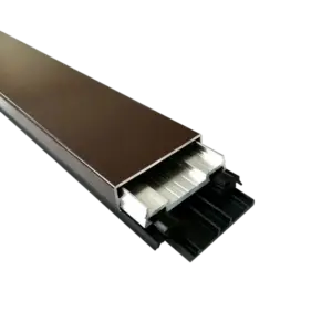 Aluminium clamping profile - anodized, with cover cap & gaskets, brown