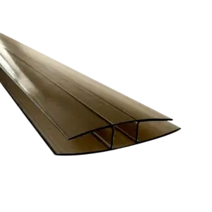 Plastic H profile - bronze (4-16mm)