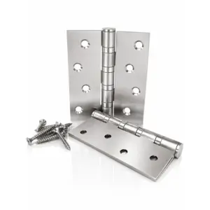 Stainless Steel Door Hinge Set (2 Pack) – 102 x 89 mm