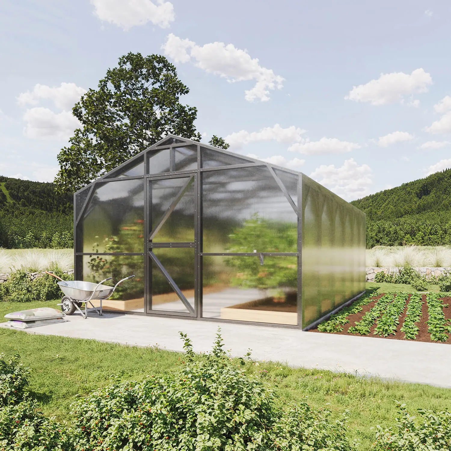 Wind-Resistant Makan 400 Greenhouse (16-80m²)