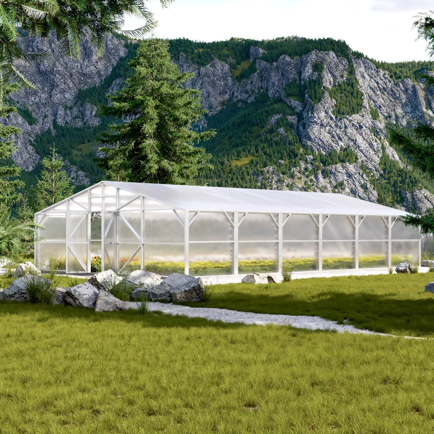 Storm-Resistant MAKAN 800 Greenhouse (64–160 m²)